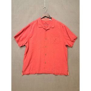 Tommy Bahama Hawaiian Relax Shirt Men’s Size XXL Red Embroidered Floral